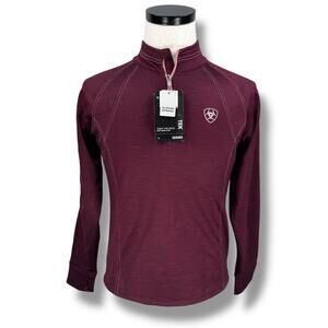 Ariat Tek Team 1/2 Zip Sweatshirt Youth Unisex 2XL XXL Windsor Wine Pullover New